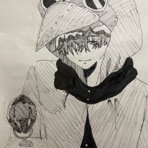 手書きイラストアナログ　ペン「ぼく」
